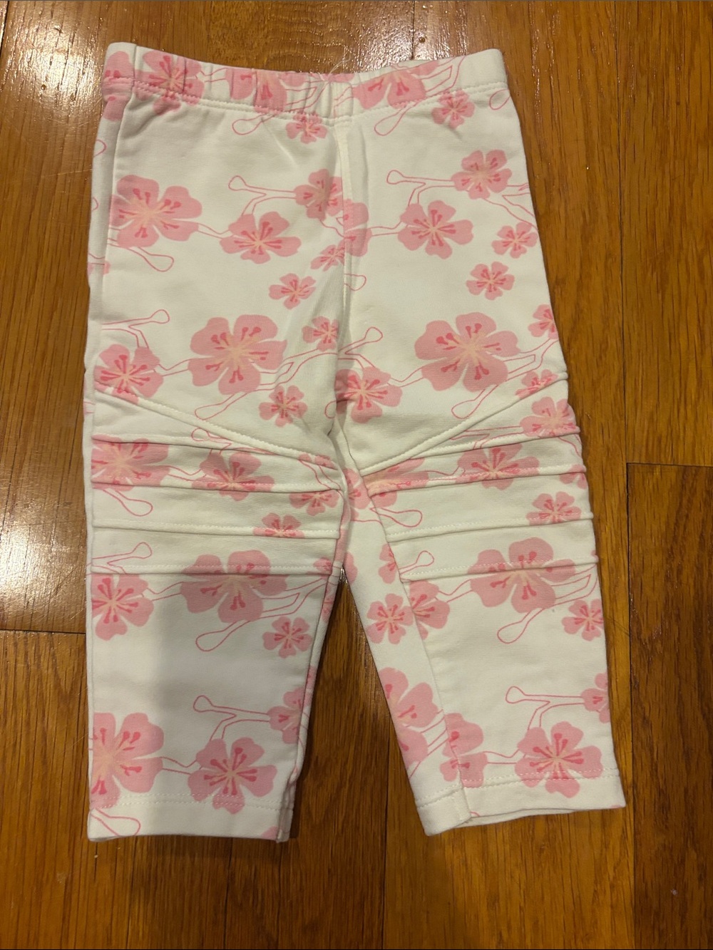 Monica + Andy Faux Moto Leggings with Pink Floral Print